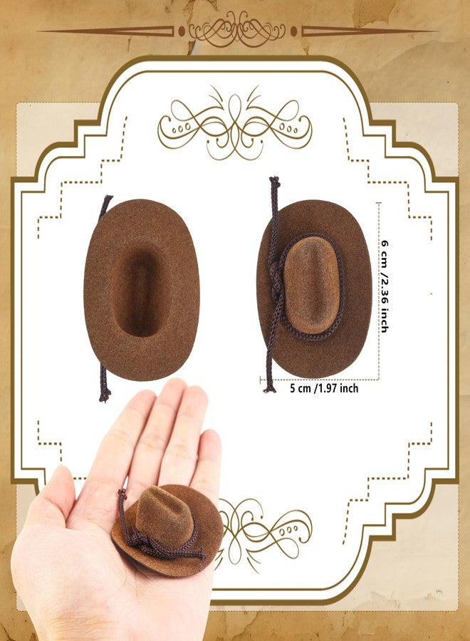 Hoarost 40 Pcs Mini Cowboy Hats Mini Western Cowboy Doll Hat for Crafts Doll Dress Up Dollhouse Birthday Party Decorations Favors - Image 2
